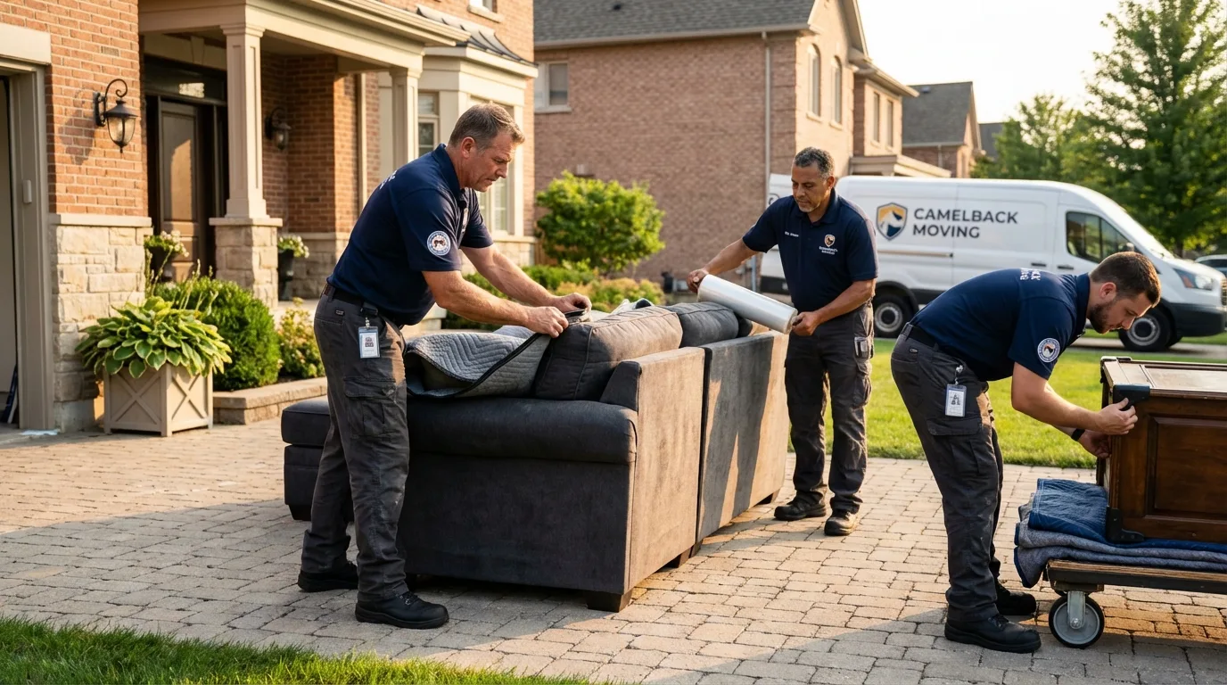 Large estate moving crew wrapping furniture in Rollinsford, NH